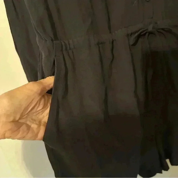 ANN TAYLOR LOFT ROMPER Long Sleeve 100% rayon women L black/dark gray romper - Picture 11 of 11